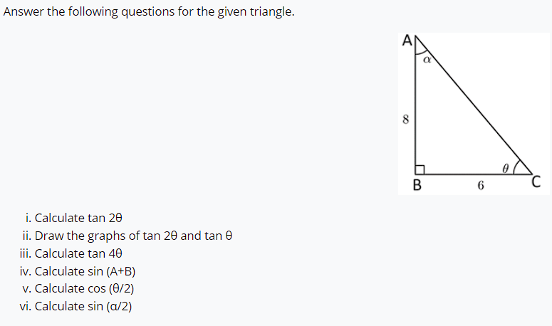 Solved: Answer the following questions for the given triangle. i ...