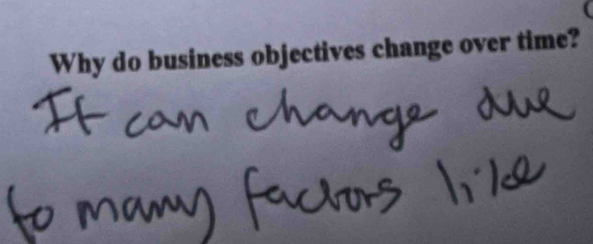 Why do business objectives change over time?