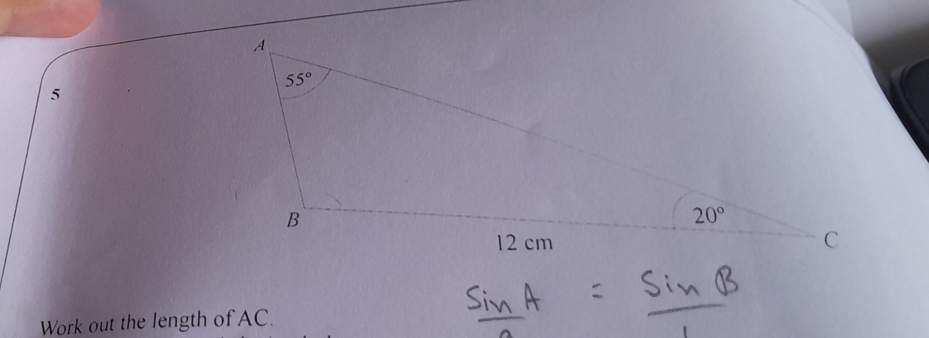 Work out the length of AC.