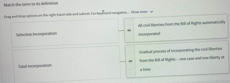 Solved: Match the term to its definition Drag and drop options on the ...