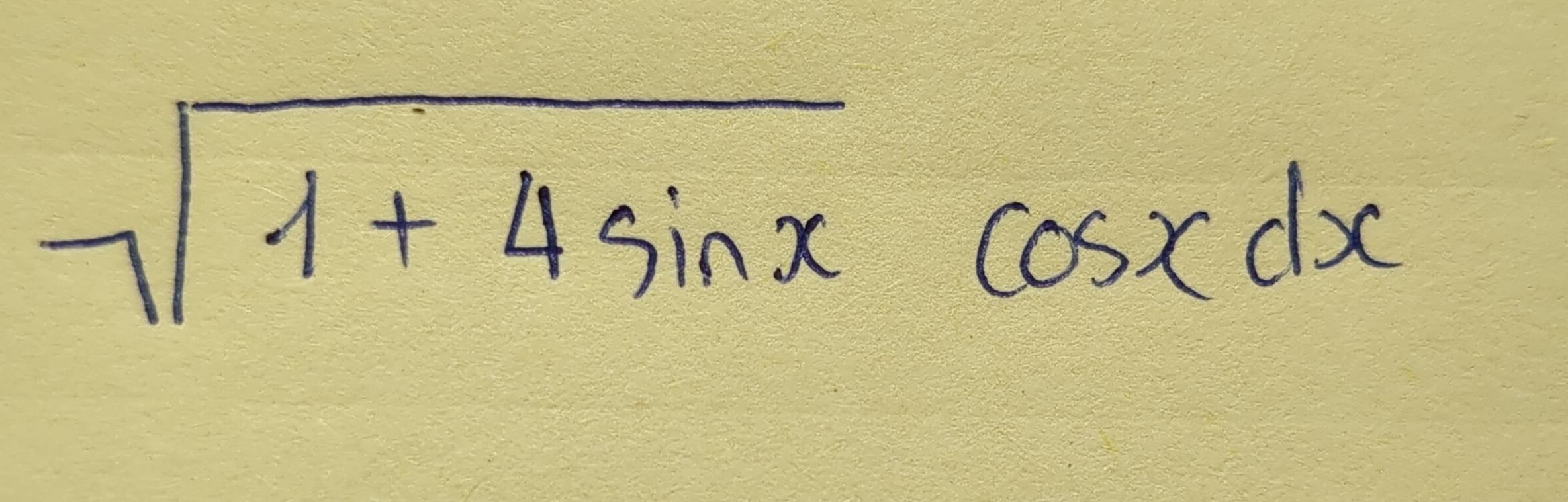 sqrt(1+4sin x)cos xdx