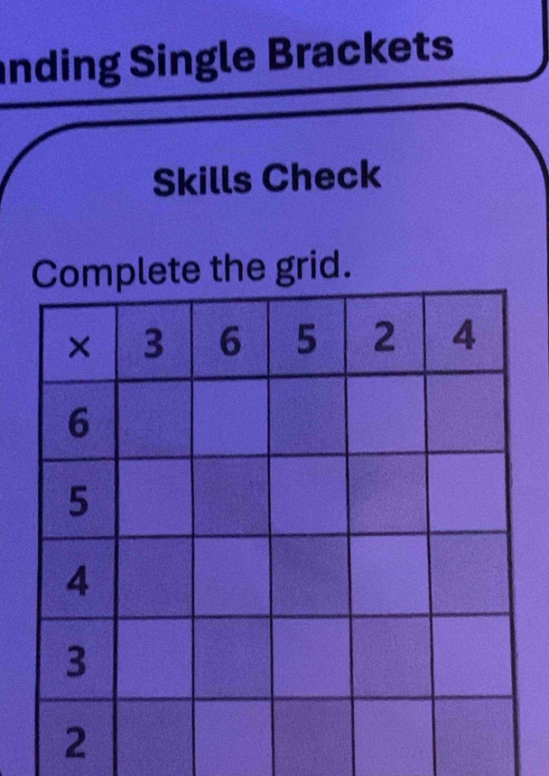 nding Single Brackets 
Skills Check 
e grid.