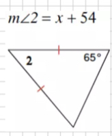 m∠ 2=x+54