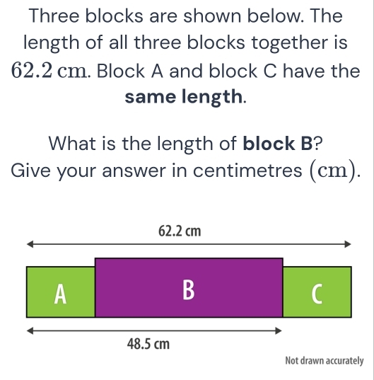 Solved: Three blocks are shown below. The length of all three blocks ...