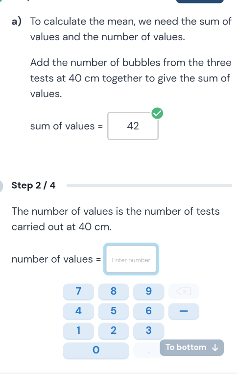 Solved: To calculate the mean, we need the sum of values and the number ...