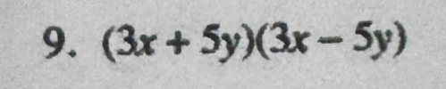 (3x+5y)(3x-5y)