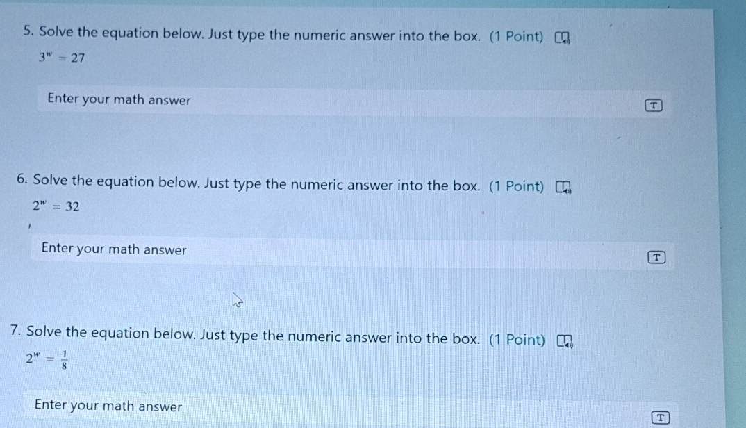 Solved: Solve the equation below. Just type the numeric answer into the ...