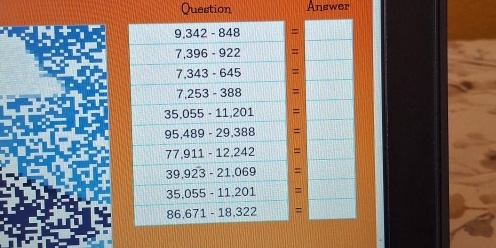 Question Answer
=
=
=
=
=
=
=
=
=
=