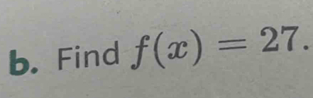 Find f(x)=27.