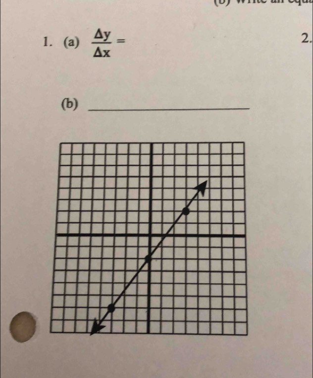  △ y/△ x =
2. 
(b)_