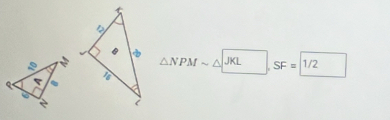 △ NPMsim △ □ JKL, SF=1/2°