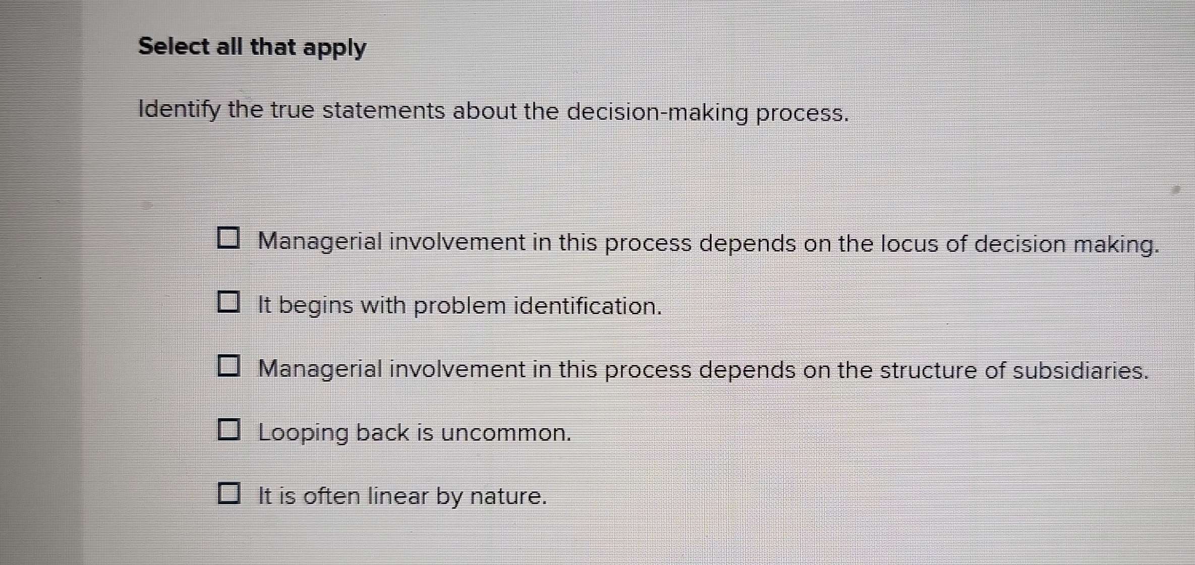 Solved: Select all that apply Identify the true statements about the ...