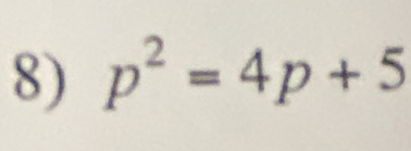 p^2=4p+5