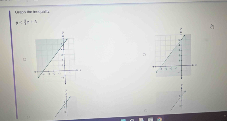 Graph the inequality.
y

y
y
6.
5
4
4
3
3