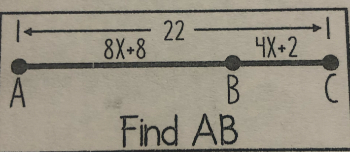 22
8X+8
4X+2
A
B
( 
Find AB