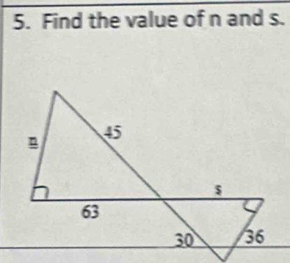 Find the value of n and s.