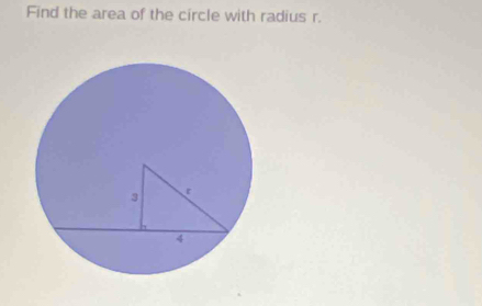 Find the area of the circle with radius r.