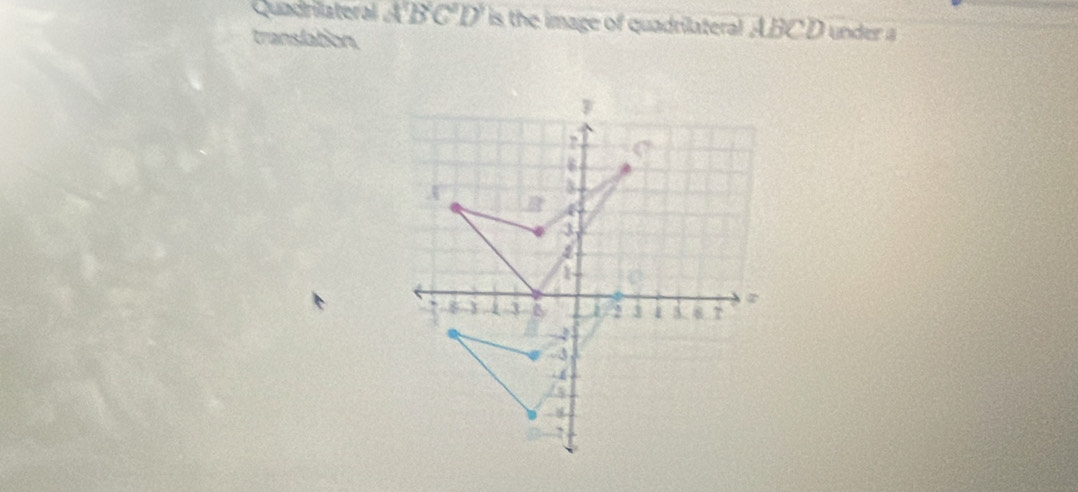 Quadriateral A'B'C'D' is the image of quadrilateral ABCD under a 
translation