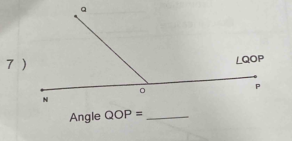 7 ) 
Angle QOP= _