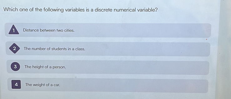 Solved: Which one of the following variables is a discrete numerical ...