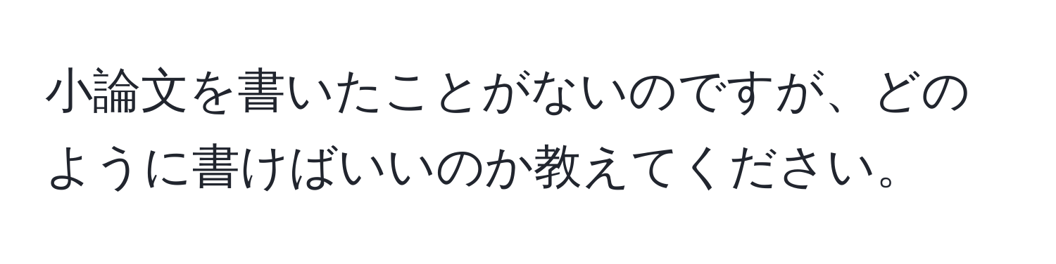 小論文を書いたことがないのですが、どのように書けばいいのか教えてください。