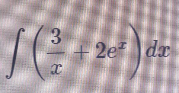 ∈t ( 3/x +2e^x)dx