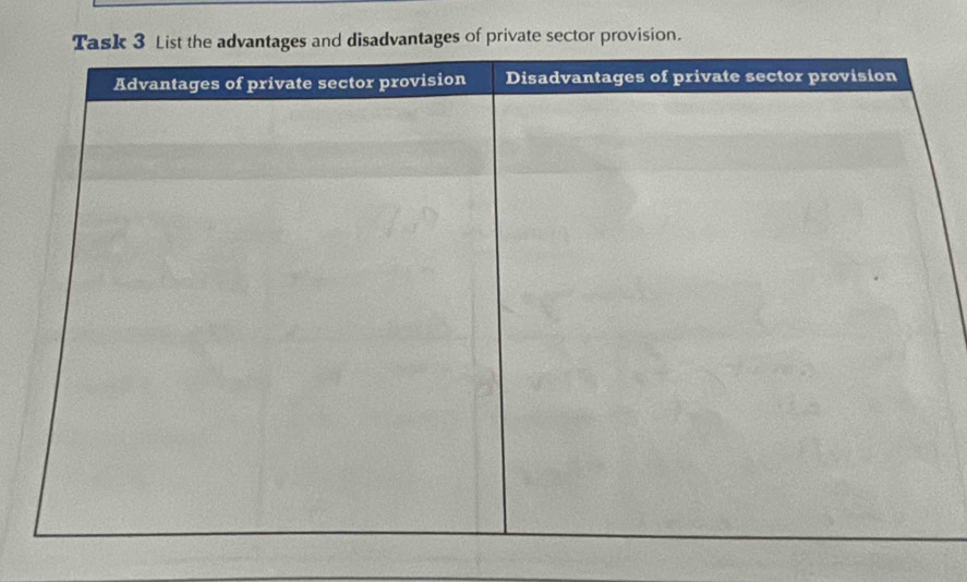 disadvantages of private sector provision.