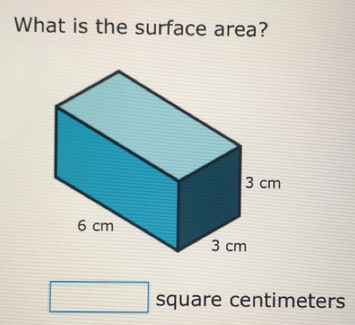 What is the surface area?
square centimeters