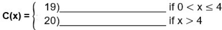 if 0
C(x)=beginarrayl 19)_  20)_ endarray. __ x_ □ /□  
if x>4