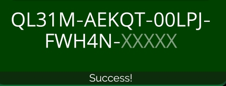 QL31M-AEKQT-0( JL PJ- 
FWH4N 
Success!