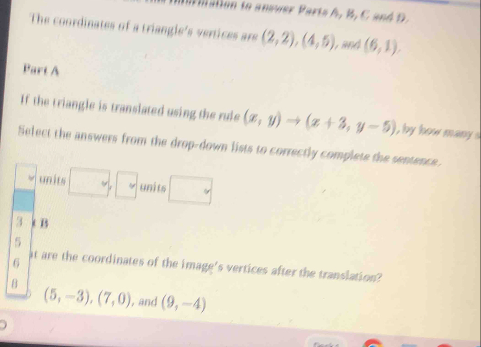 Solved: alion to ansuer Parts A, B, C and . The coordinates of a ...
