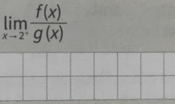 limlimits _xto 2^+ f(x)/g(x) 