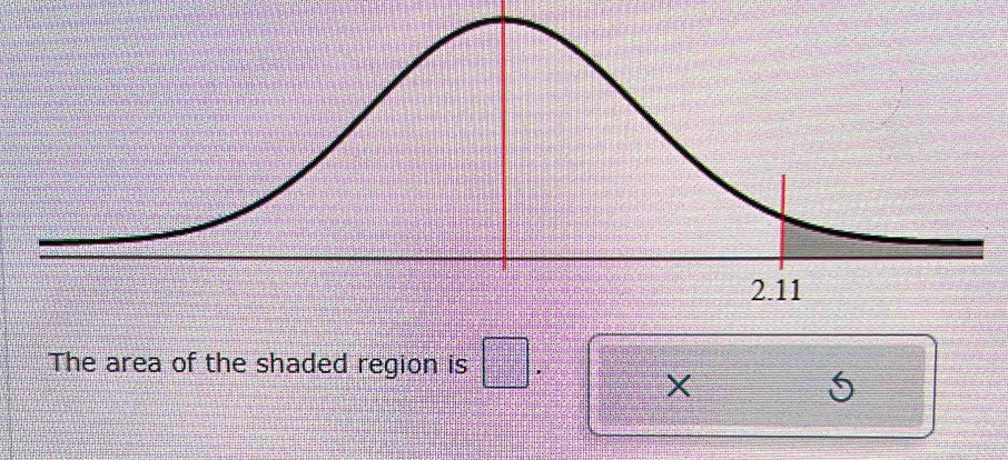 The area of the shaded region is , ×