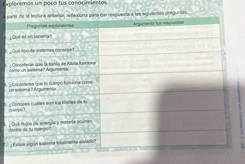 Exploremos un poco tus conocimientos 
A s siguientes preguntas. 

2 
3. 
4. 
5. 
6.