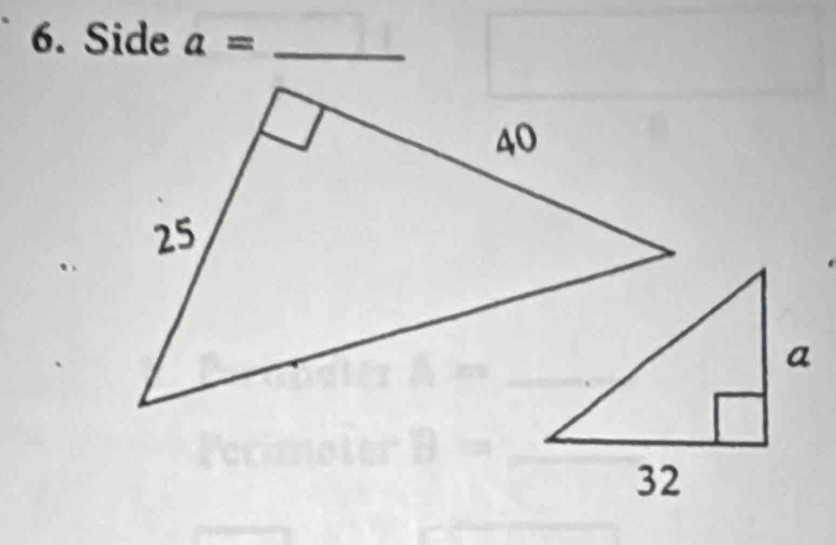 Side a= _