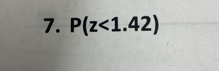 P(z<1.42)