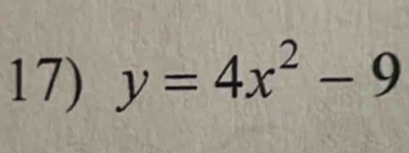 y=4x^2-9