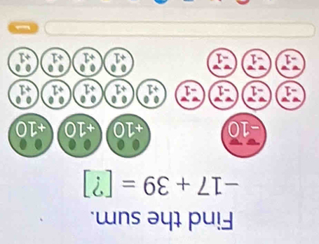 Find the sum.
-17+39= |