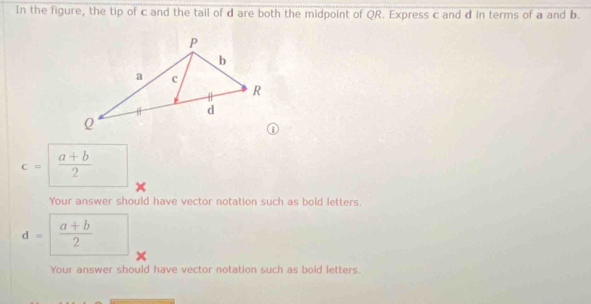 Solved: In the figure, the tip of c and the tail of d are both the ...