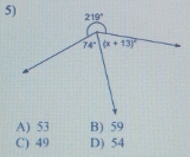 A) 53 B) 59
C) 49 D) 54