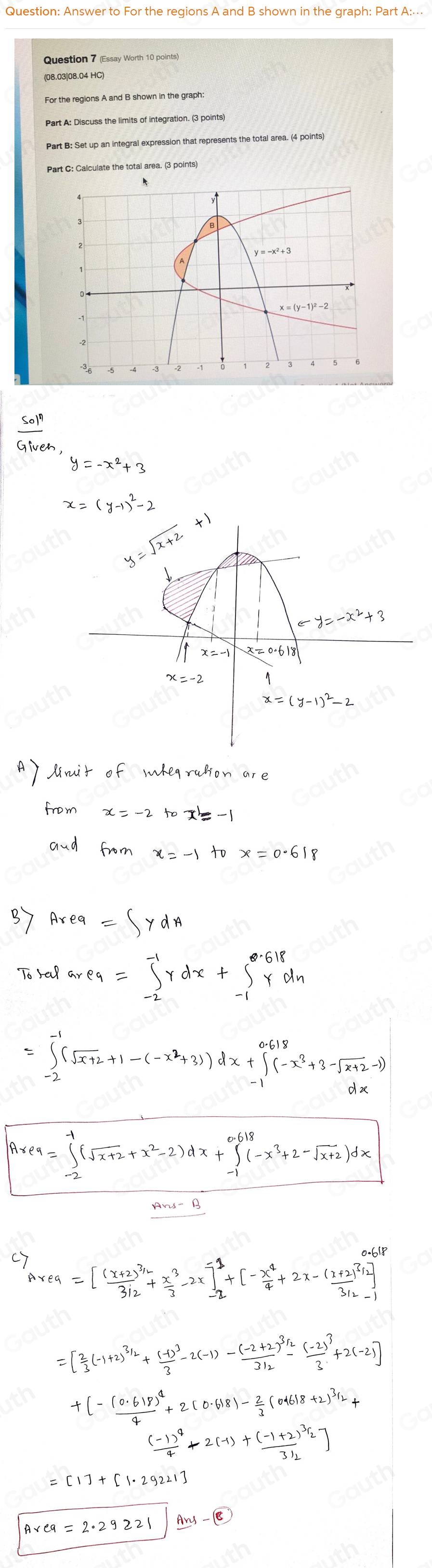 Solved: For the regions A and B shown in the graph: Part A: Discuss the ...