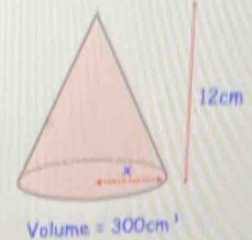 Volume =300cm^3