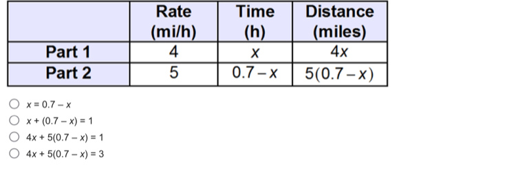 x=0.7-x
x+(0.7-x)=1
4x+5(0.7-x)=1
4x+5(0.7-x)=3