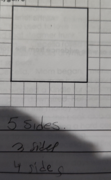 5 sides.
3 sider
4 sides