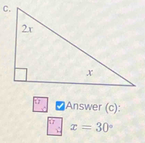 Answer (c): 
17 x=30°