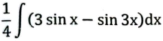  1/4 ∈t (3sin x-sin 3x)dx