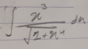 ∈t  x^3/sqrt(2+x^4) dx