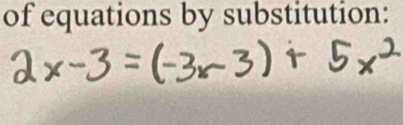 of equations by substitution: