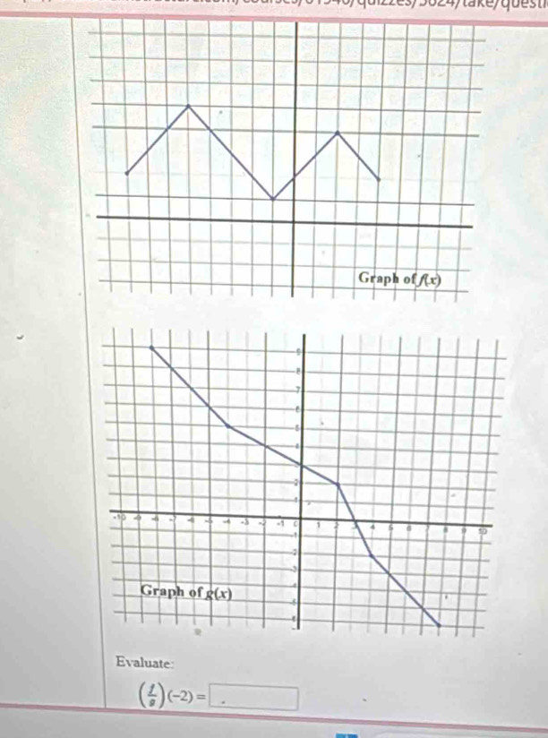 Evaluate
( f/g )(-2)=□