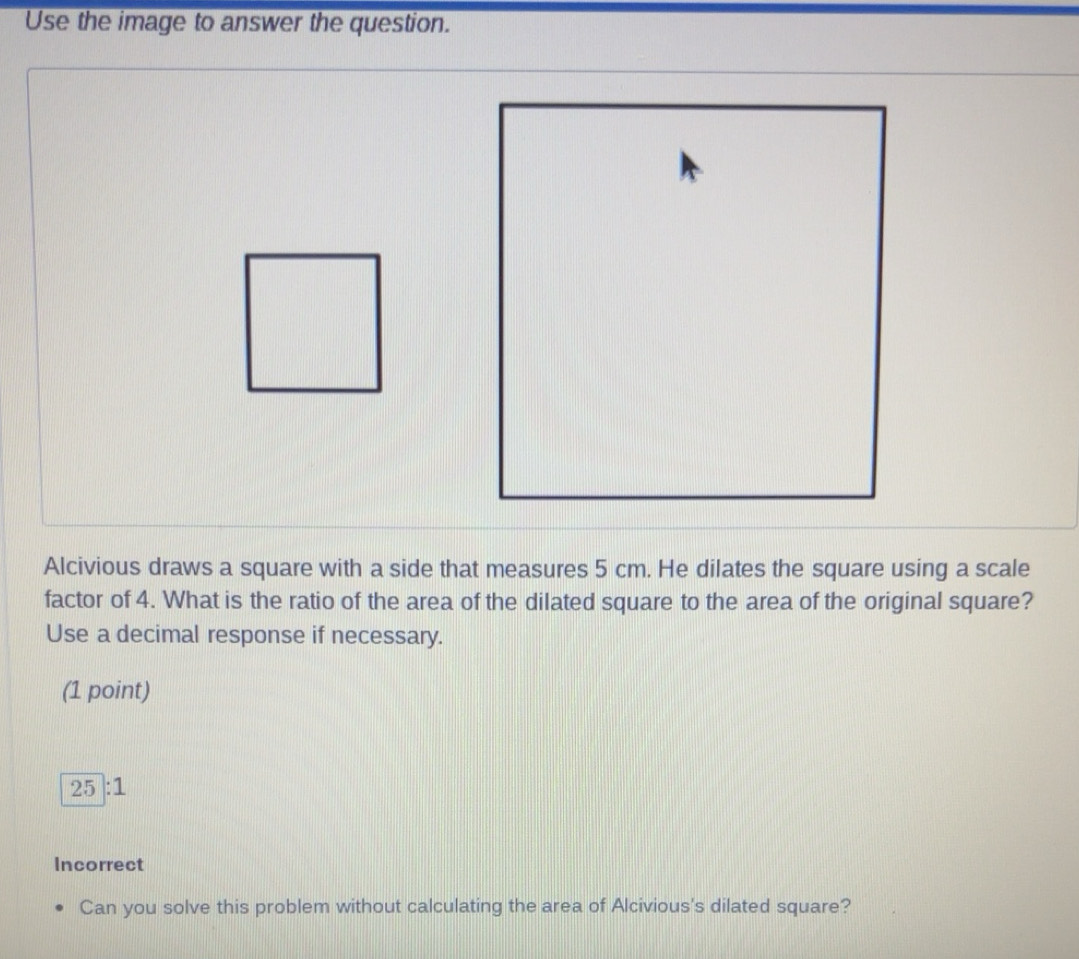 Solved: Use the image to answer the question. Alcivious draws a square ...